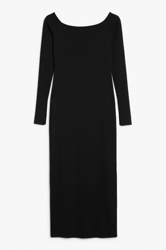 Midi boatneck dress - Black