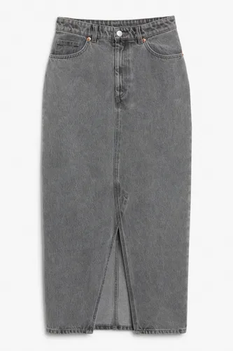 Midi denim skirt - Grey