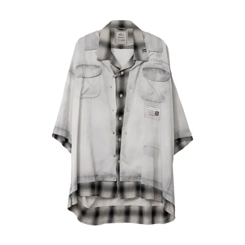 Mihara Yasuhiro , Double Layered Twill Shirt ,Gray male, Sizes: