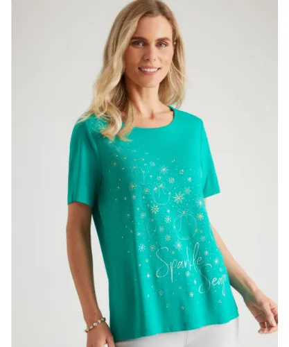 Millers Womens Short Sleeve Christmas T-Shirt - Green