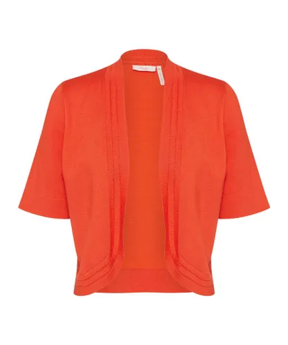 Millers Womens Short Sleeved Crop Cardigan - Orange Nylon