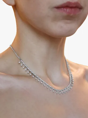 Milton & Humble Jewellery Second Hand 18ct White Gold Diamond Fringe Collar Necklace - White Gold - Female