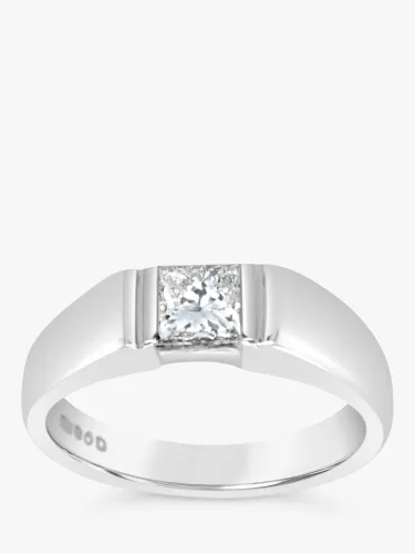 Milton & Humble Jewellery Second Hand Platinum Princess Cut Diamond Ring, Dated Sheffield 2002 - Silver - Female