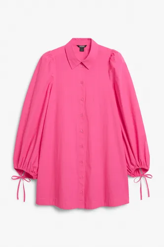 Mini shirt dress with balloon sleeves - Pink