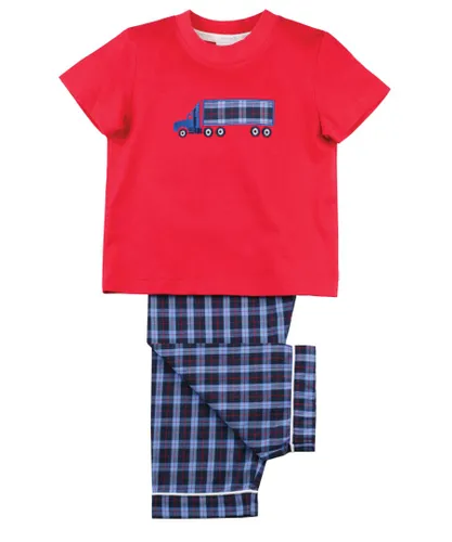 Mini Vanilla Boys' Super Truck Summer Cotton Pyjamas - Blue