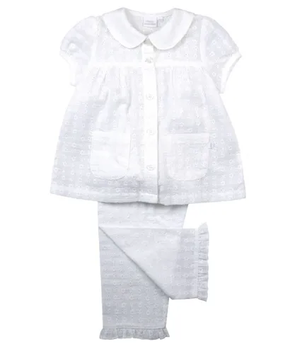 Mini Vanilla Girls White Summer Embroidery Anglaise Traditional Pyjamas Cotton