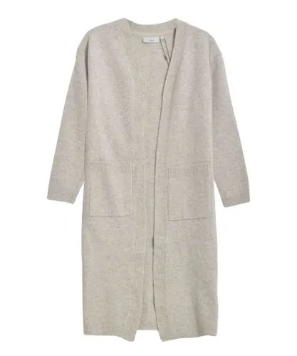 Minimum Womens Long Pocket Cardigan - Grey Wool