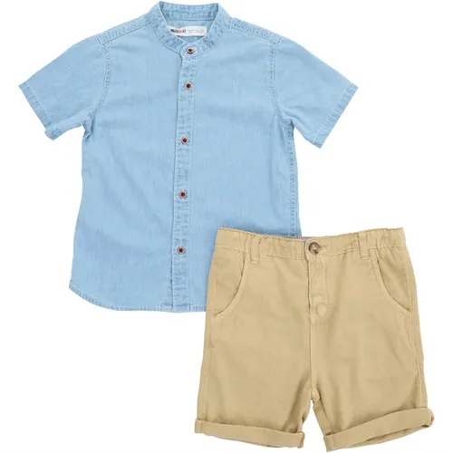 MINOTI Boys Oxford Shirt And Chino Shorts Multi