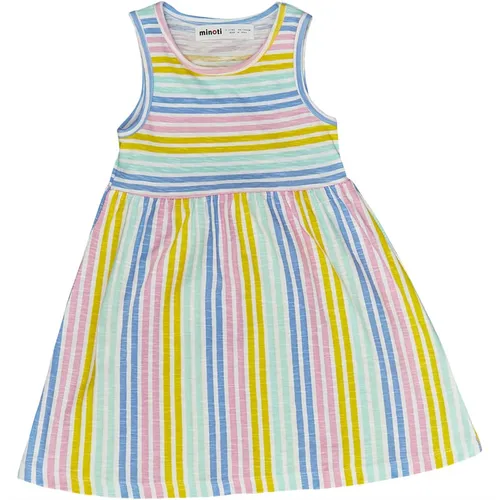 MINOTI Girls All Over Stripe Dress Multi