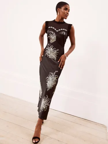 Mint Velvet Felicity Print Maxi Dress, Black/Multi - Black/Multi - Female