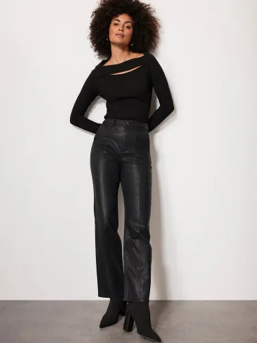 Mint Velvet High Rise Straight Jeans - Black Black - Female