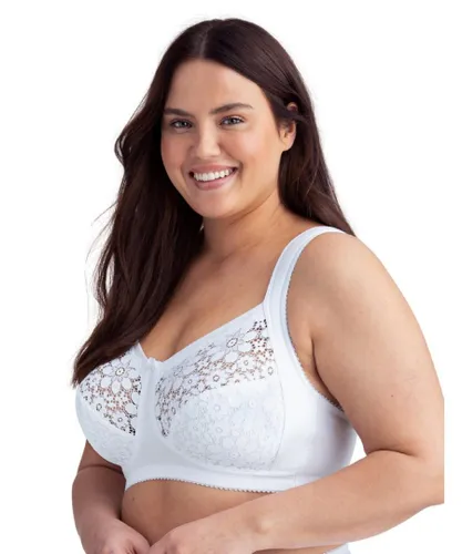 Miss Mary of Sweden Womens 2261 Cotton Bloom Full Cup Bra - White