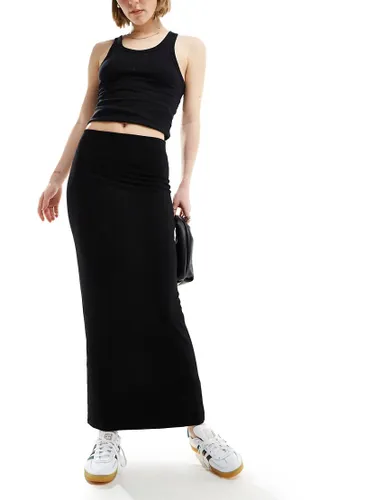 Miss Selfridge low rise maxi skirt in black