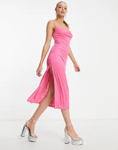 Miss Selfridge strappy slip midi dress in pink