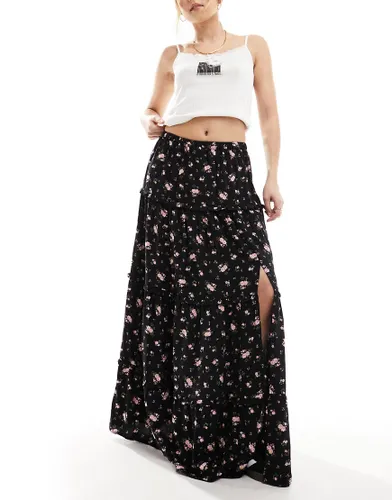 Miss Selfridge tiered maxi skirt in ditsy print-Multi