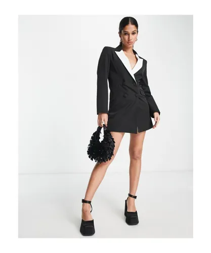 Miss Selfridge Womens contrast blazer dress in black