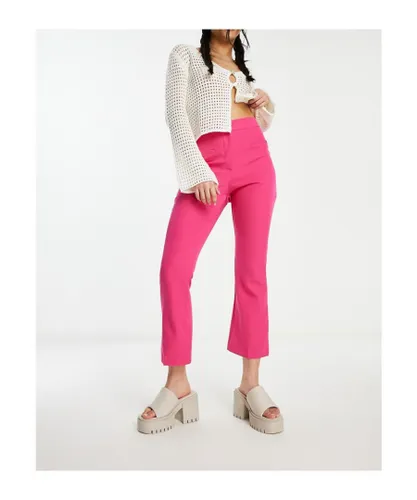 Miss Selfridge Womens cropped flare trouser in hot pink