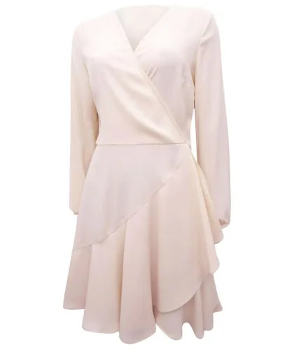 Miss Selfridge Womens Wrap Ruffle Dress - Light Pink