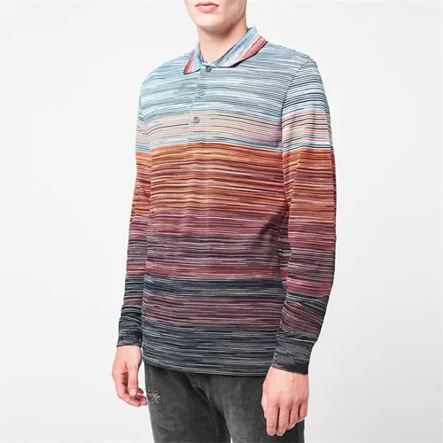 MISSONI Abstract Stripe Polo Shirt - Red
