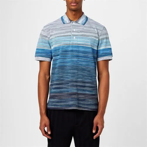MISSONI Short-Sleeved Polo Shirt - Blue