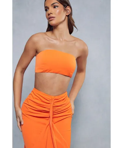 MissPap Womens Bandeau Bralet Crop Top - Orange
