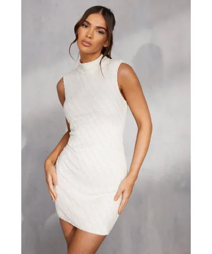 MissPap Womens Mona Premium Embellished Mini Dress - White