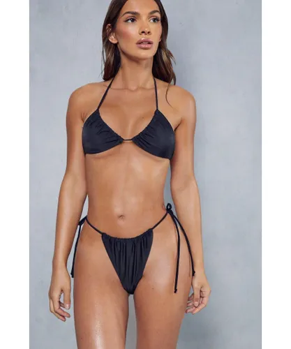 MissPap Womens Multiway Triangle Bikini Set - Black Polyamide