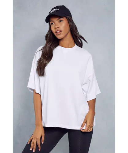 MissPap Womens Oversized Boxy T Shirt - White Cotton