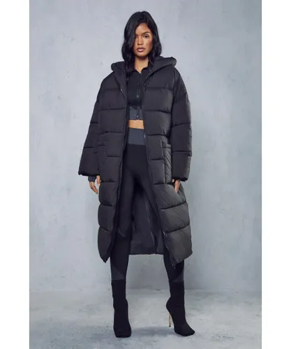 MissPap Womens Oversized Maxi Puffer Coat - Black