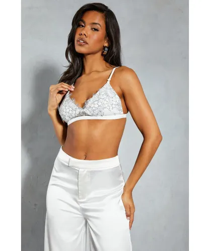 MissPap Womens Satin Lace Overlay Top & Trouser Co-ord - White