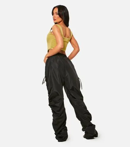 Missy Empire Black Elasticated Waist Ruched Side Joggers New Look