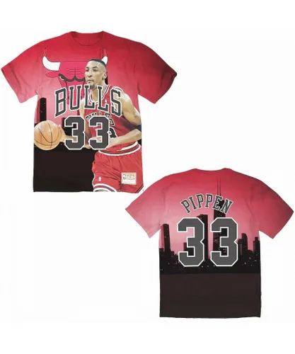 Mitchell & Ness Chicago Bulls Scottie Pippen Mens T-Shirt - Red Cotton