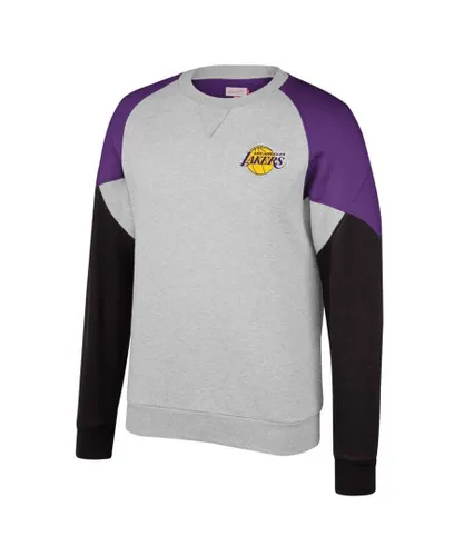 Mitchell & Ness La Lakers Trading Block Mens Sweater - Grey Textile