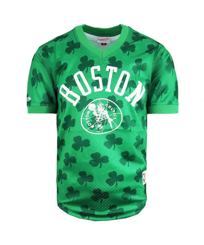 Mitchell & Ness NBA Boston Celtics Wordmark Mesh Mens T-Shirt - Dark Green