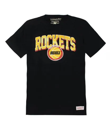 Mitchell & Ness NBA Houston Rockets Mens T-Shirt - Black Cotton