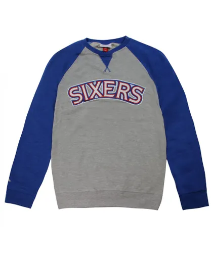 Mitchell & Ness NBA Philadelphia 76ers Mens Sweater - Grey Cotton