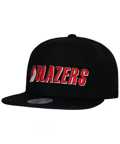 Mitchell & Ness Portland Trail Blazer Mens Black Cap - Black/Red - One