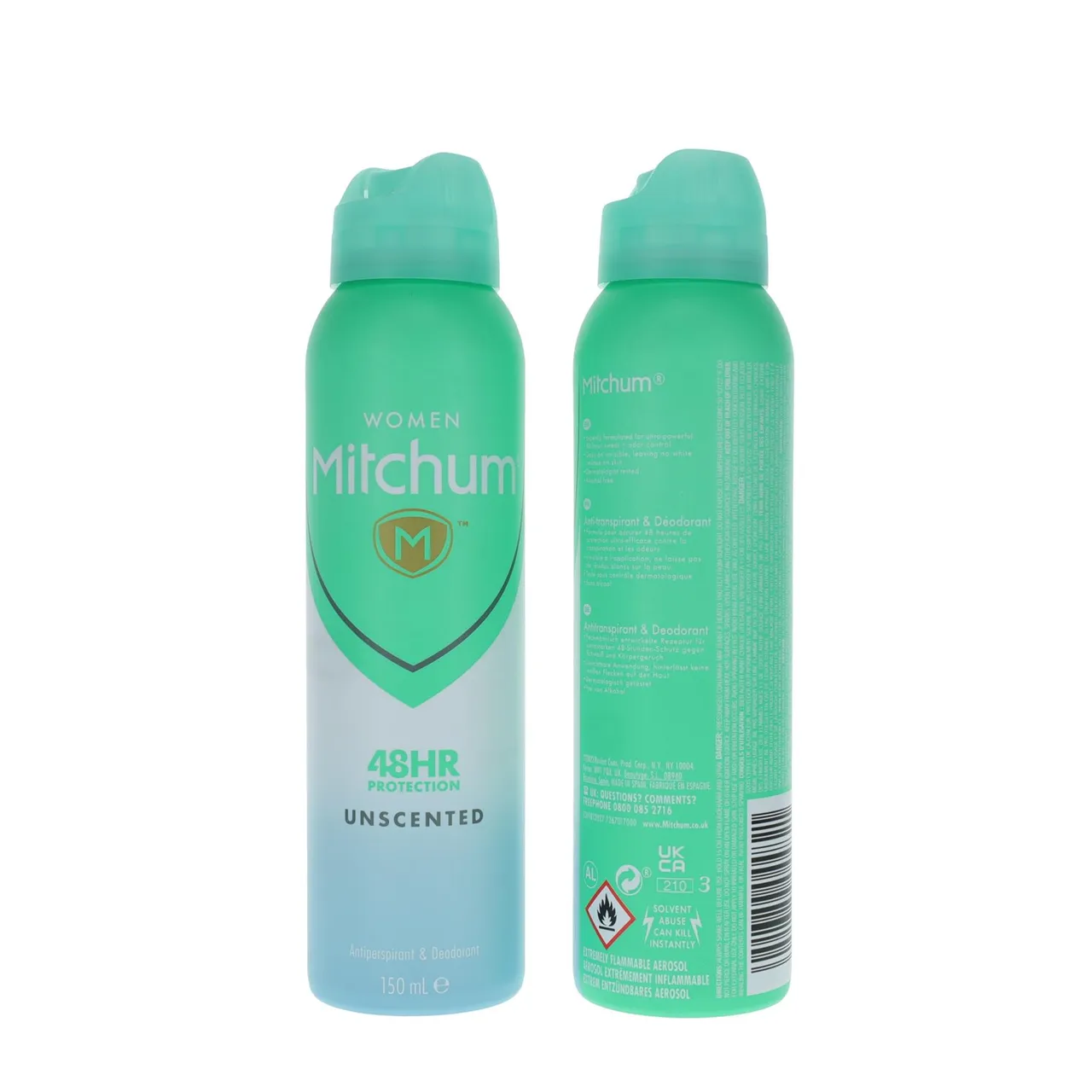 Mitchum Women Unscented Antiperspirant & Deodorant 150ml Spray - 48HR Protection