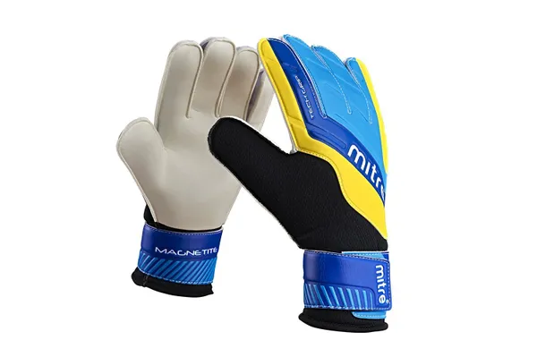 Mitre Magnetite Goalkeeper Gloves - Blue/Cyan/Yellow