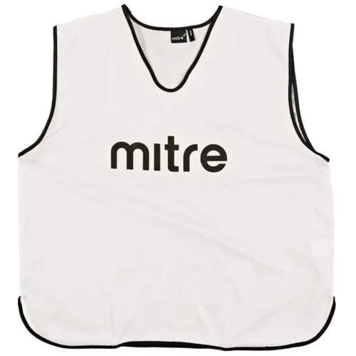 Mitre Pro Football Sports Training Bibs - White/Black