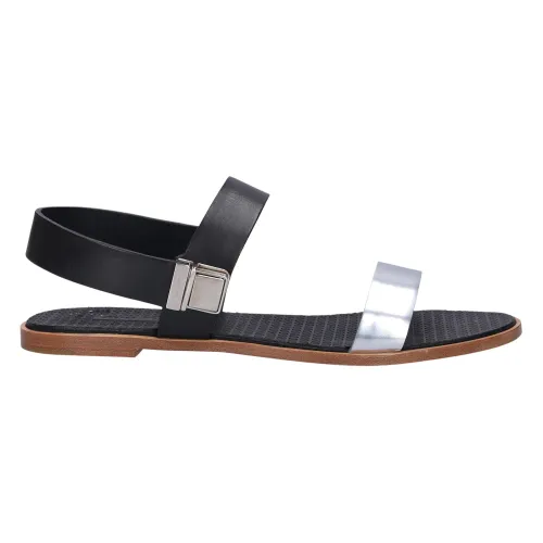 Miu Miu , Calf Leather Sandals, Tauro ,Black female, Sizes: