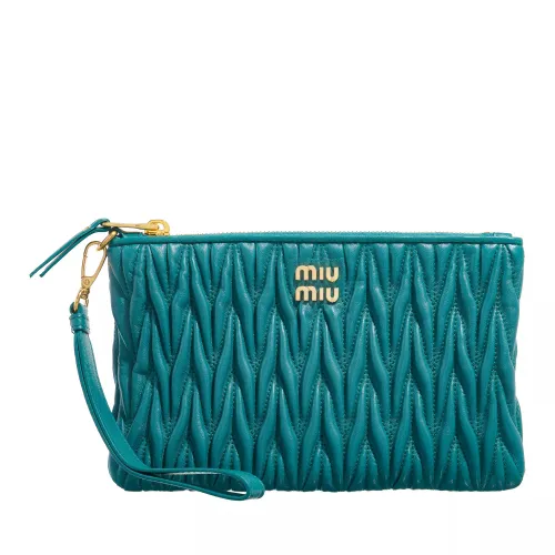 Miu Miu Clutches - Bag With Embossed Logo - blue - Clutches for ladies