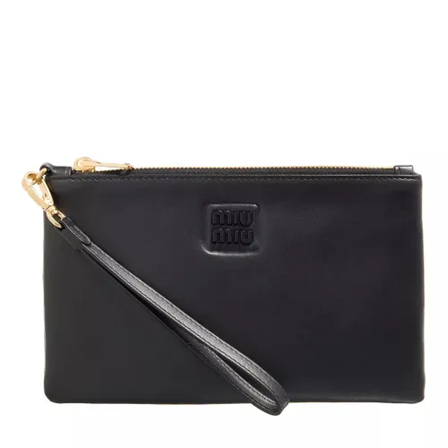 Miu Miu Clutches - Clutch With Embossed Logo - black - Clutches for ladies