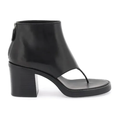 Miu Miu , Leather Flip Flop Boots ,Black female, Sizes: