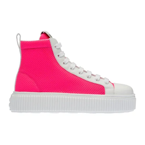 Miu Miu , Pink High-Top Sneakers for Women ,Pink female, Sizes: