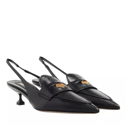 Miu Miu Pumps & High Heels - Leather Penny Loafers With Heel - black - Pumps & High Heels for ladies
