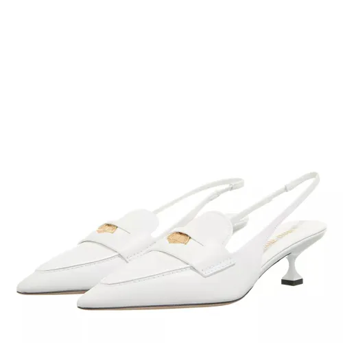 Miu Miu Pumps & High Heels - Leather Penny Loafers With Heel - white - Pumps & High Heels for ladies