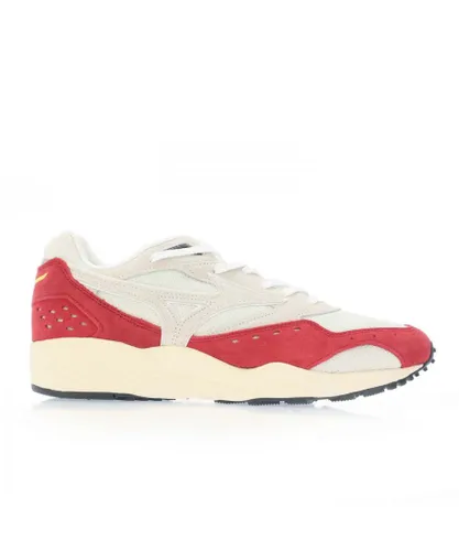 Mizuno Sportstyle Mens Contender Trainers in White red Textile