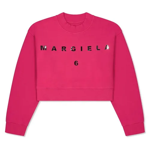 MM6 Girls Logo Crop Sweatshirt - Pink