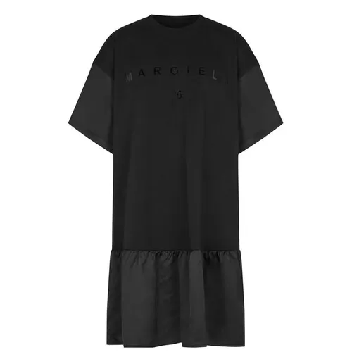 MM6 Girl'S Logo T Shirt Dress - Black